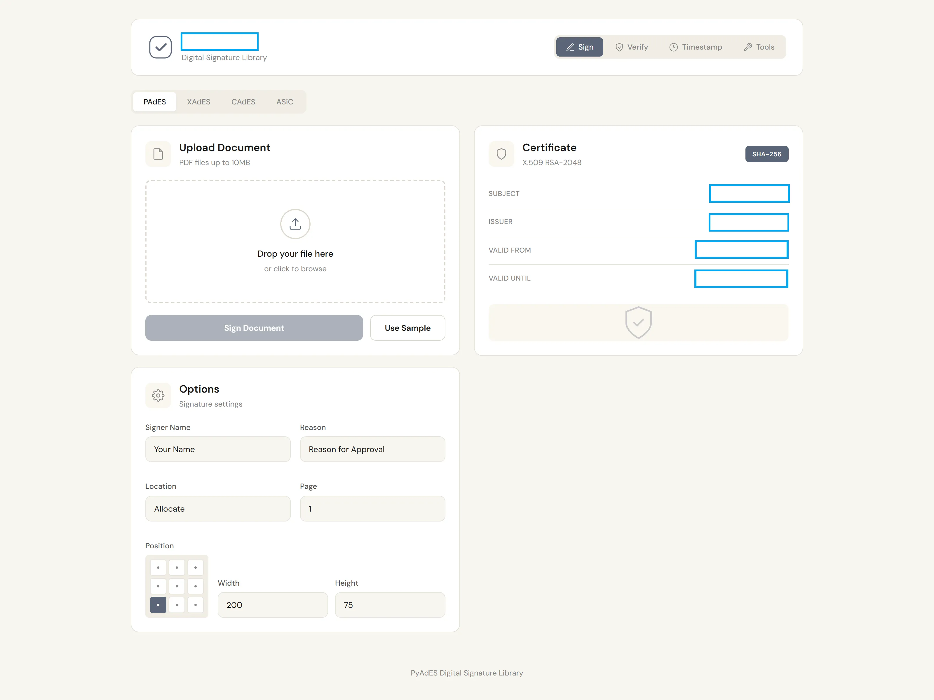 Digital Signature Library